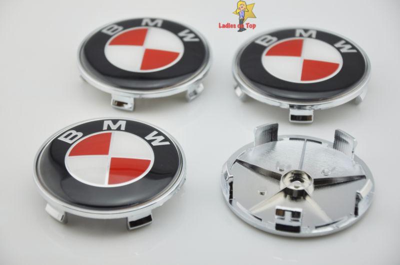 4pc-68mm wheel center caps for bmw rare red&white car bimmer badge x3 x5 x7 w45