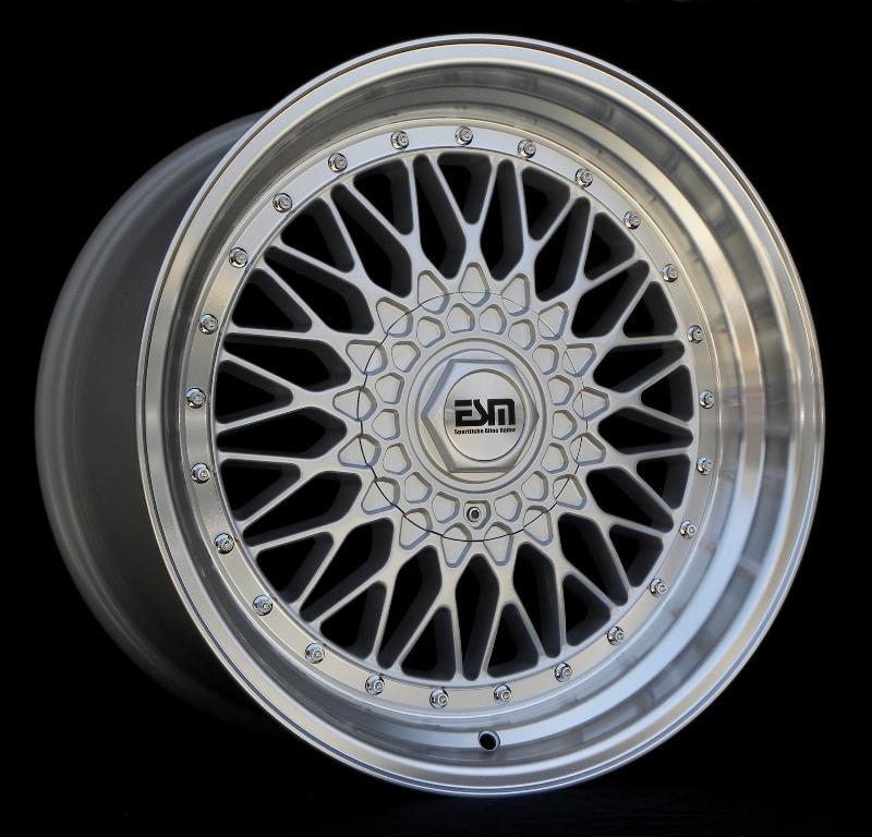 Silver 18" rs style wheels 18x8.5 18x9.5 esm 002r drilled 4x95 
