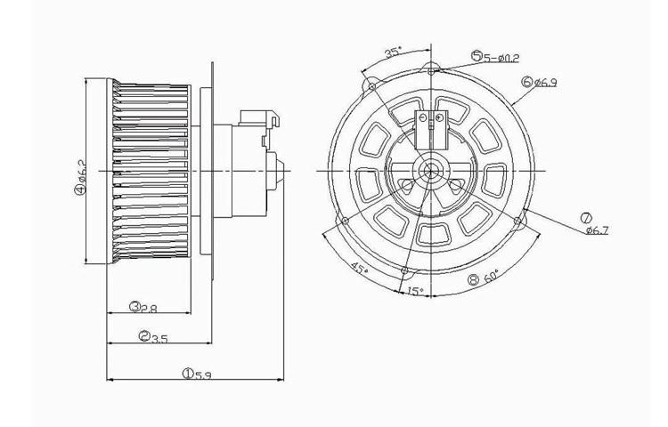 Replacement blower motor assembly 1993-1997 1994 1995 1996 mazda 626 ga2a61b10