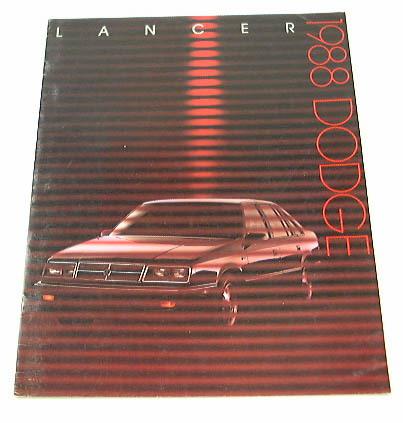 1988 88 dodge lancer brochure catalog