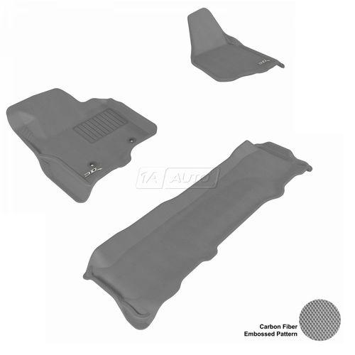 Custom fit floor liner front rear gray set for 11-13 f250 350 supercrew crew cab