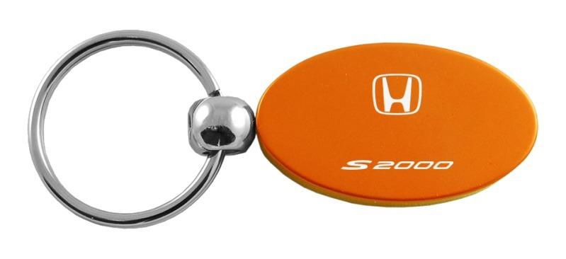 Honda s2000 orange oval metal keychain car ring tag key fob logo lanyard