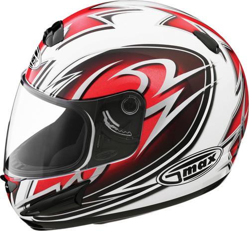 G-max gm38s sierra graphic motorcycle helmet white/red/black/silver x-small