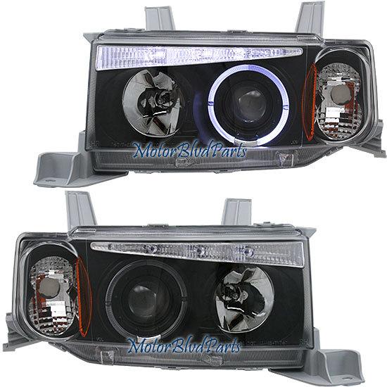 04-06 scion xb projector headlights headlamps w/halo & led chrome left+right set