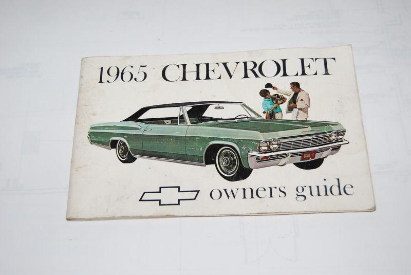 1965 chevrolet impala belair biscayne owner's manual guide original