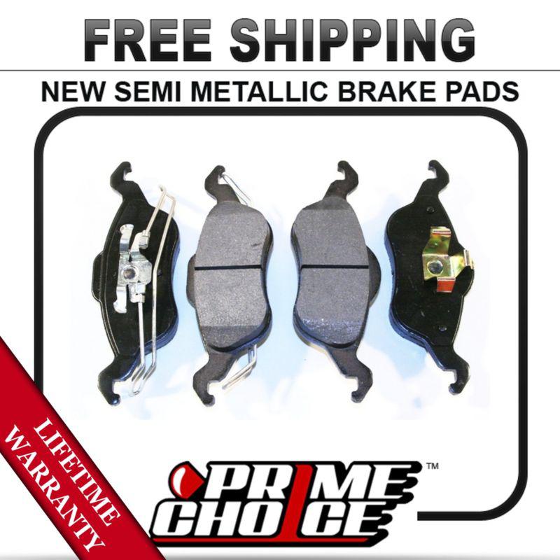 Front semi metallic disc brake pad kit full set with lifetime warranty