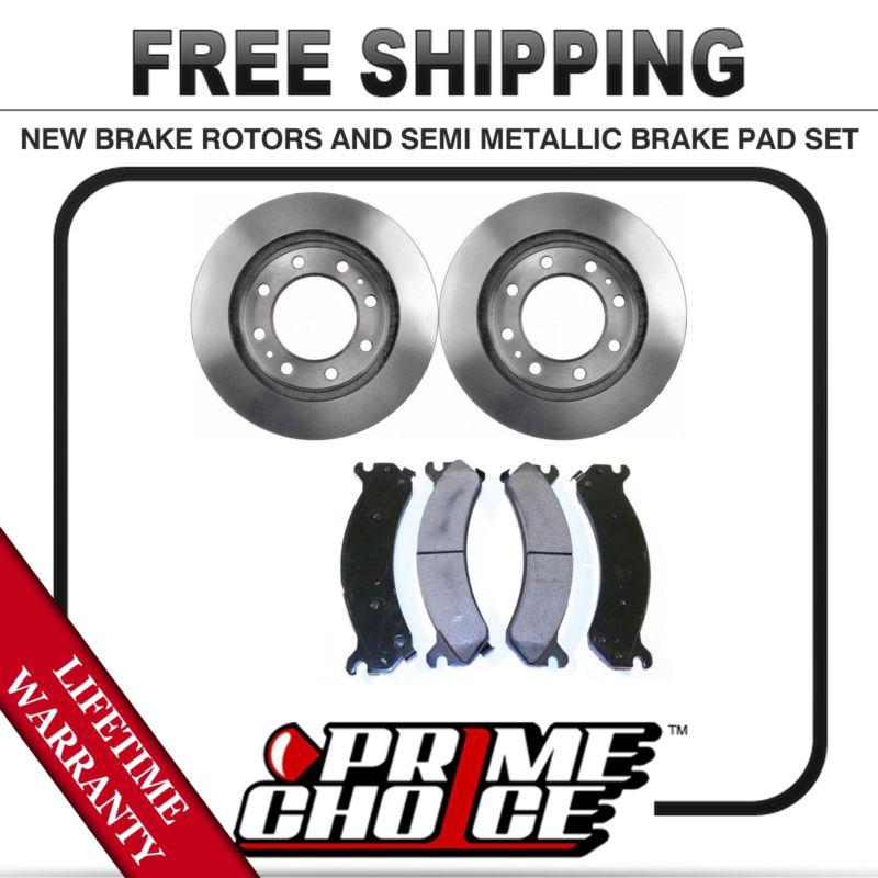 Front kit (2) brake rotors and (1 set) premium brake pads with lifetime warranty