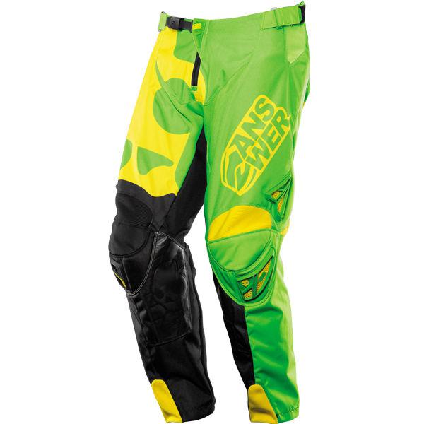 2014 answer skullcandy green/yellow mx pants adult and youth