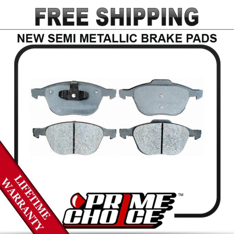 Front semi metallic disc brake pad kit full set with lifetime warranty