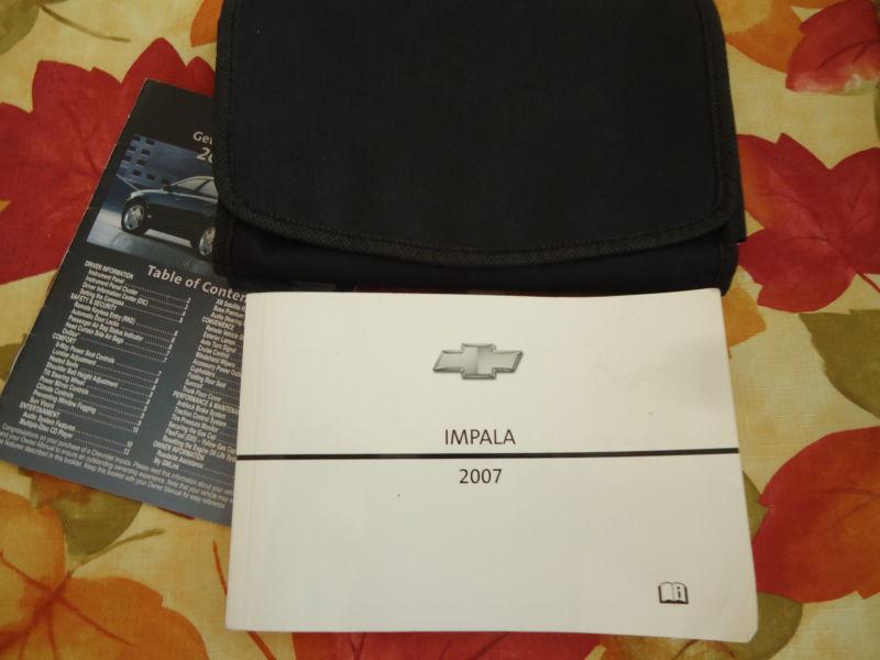 Chevy chevrolet owner manual impala 2007 with guide  and case