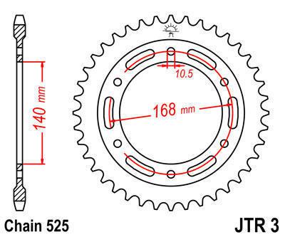 Jt sprocket rear 41t steel bmw f650 gs (jtr3.41 for 10.5mm bolts) 2008-2012