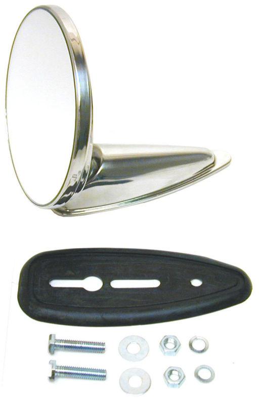 Porsche mirror exterior chrome lh rh with hardware 356 911 912 60-66 90173111100