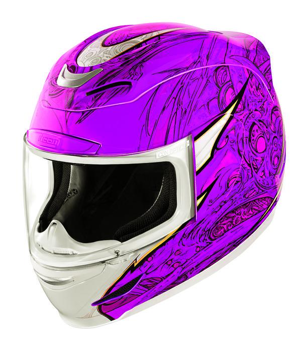 Icon airmada sportbike sb1 motorcycle helmet pink lg/large