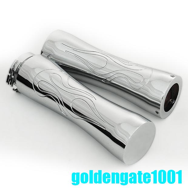 Motorcycle 1'' silver metal handlebar grip hot for honda 2002-2006 vtx 1800 pair