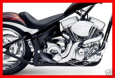 Paul yaffe black & chrome phantom drag pipe exhaust chopper right side drive rsd