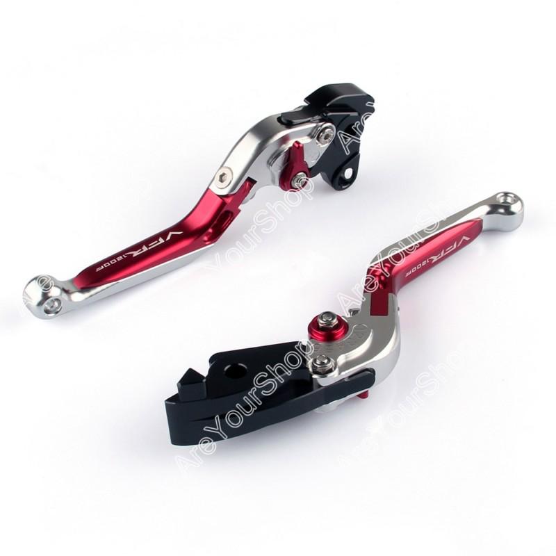 Adjustable folding extendable brake clutch levers honda vfr1200 2010-2013 red