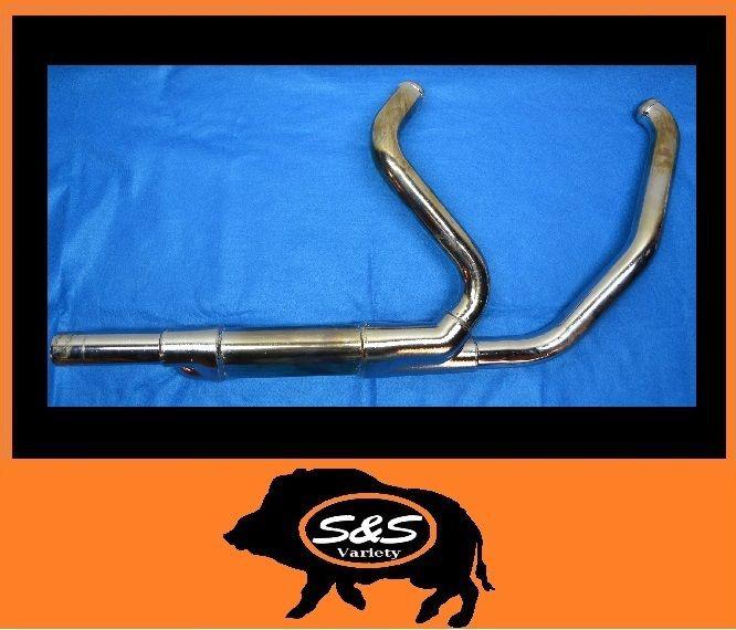 Oem modified exhaust head pipe harley 66855-10 cat removed 01-13 touring flt flh