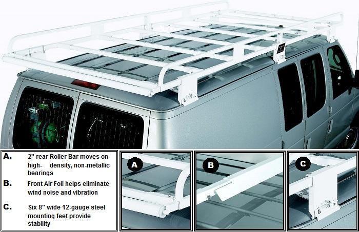 Heavy duty steel cargo carrier rack - for 2008 & newer ford full size vans