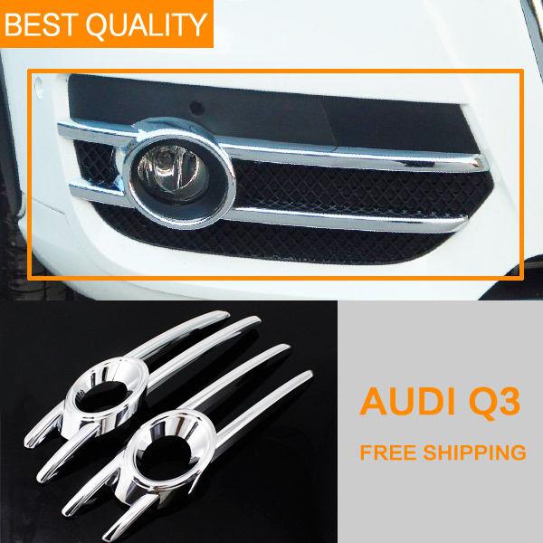 New 2 pcs chrome front fog light cover trim fr audi q3 2012 2013