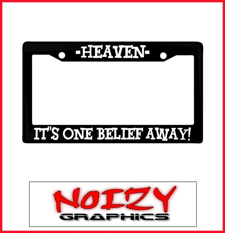 Christian license plate frame car sticker truck decal heaven one belief away