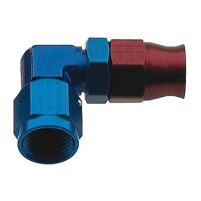Fragola 690908 hose end p.t.f.e. 90 deg -8 an hose to female -8 an red/blue ea