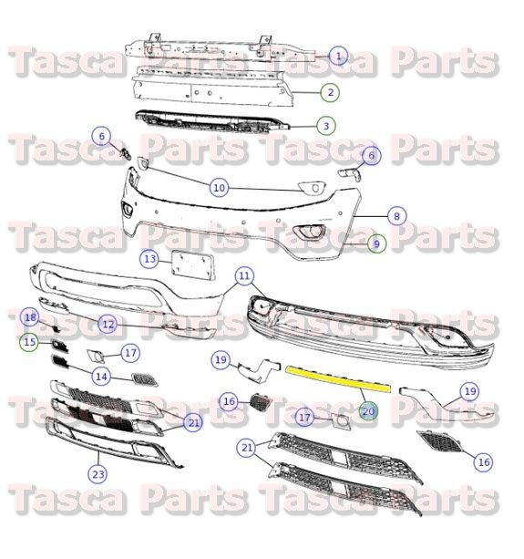 New oem front lower bumper fascia  center applique 2014 jeep grand cherokee