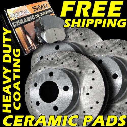 P0469 front+rear cross drilled brake rotors ceramic pads *check detail