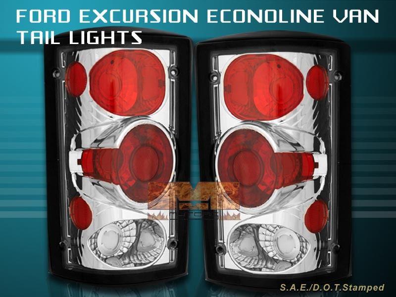 95 96 97 98 99 00-06 ford econoline 00-06 ford excursion tail lights chrome