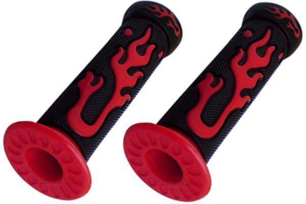 Yamaha atv quad raptor 450 550 660 700 red flame gel hand grips