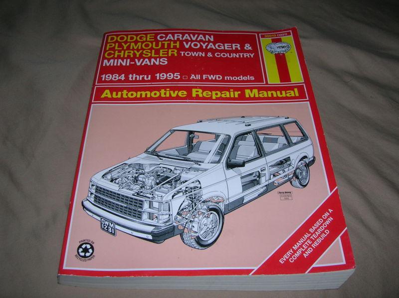 Haynes,dodge caravan plymouth voyager  mini-vans, repair manual 84 thru 95