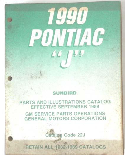 1990 pontiac sunbird  parts and illustrations catalog parts book manual 