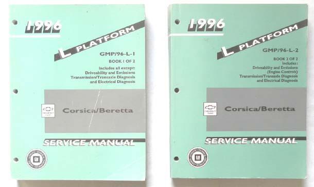 1996 chevrolet corsica and beretta   service  manual set gm  