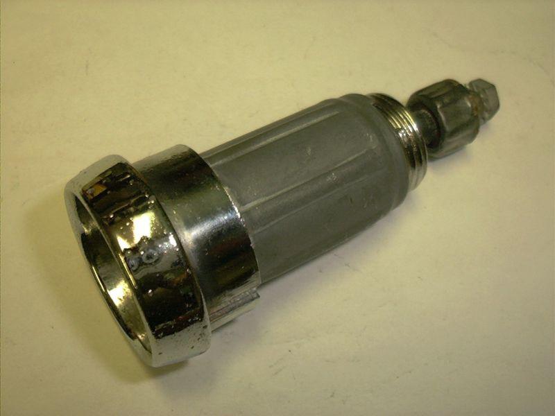 1955-1957 thunderbird cigarette lighter socket, chrome bezel & fuse, 6v or 12v