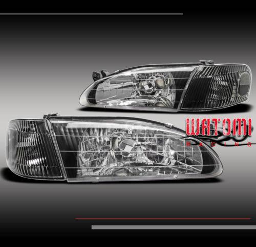 98 99 00 toyota corolla crystal jdm black head light+corner signal lamp ce le ve