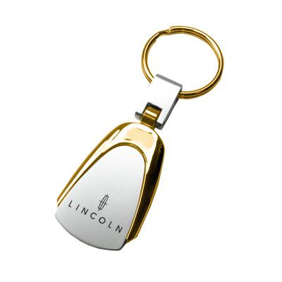 Lincoln gold tear drop metal key chain, keychain, key ring, free sh + gift