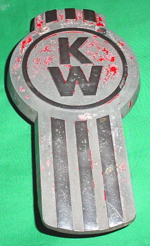 Vintage kenworth truck hood ornament emblem kw #170-26 k-170-24 metal red