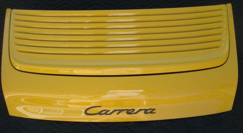 97-05 porsche 911 996 oem carrera engine cover lid with spoiler speed yellow