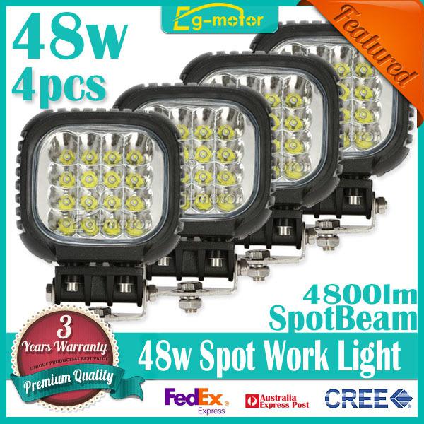 4x 48w cree spot led work light offroads lamp truck boat 4wd  atv driving lamp