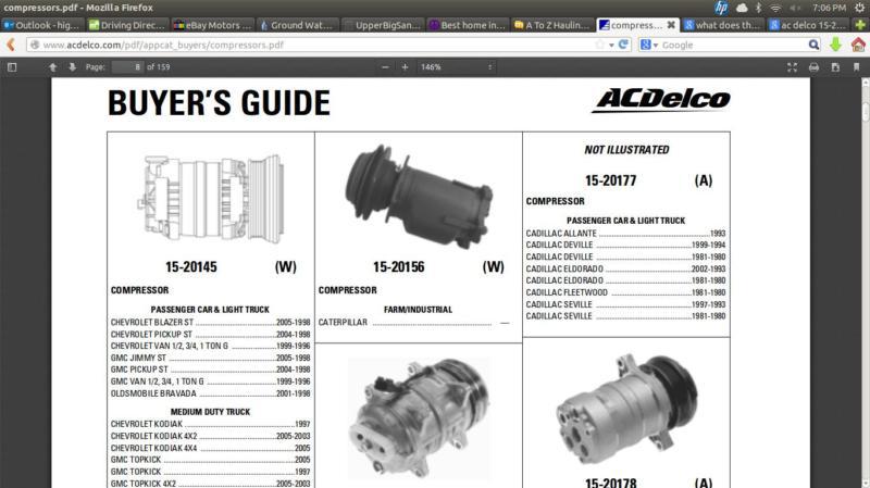 A/c delco 15-20145  jimmy, blazer ,bravada, a/c compressor .best price! oem! 