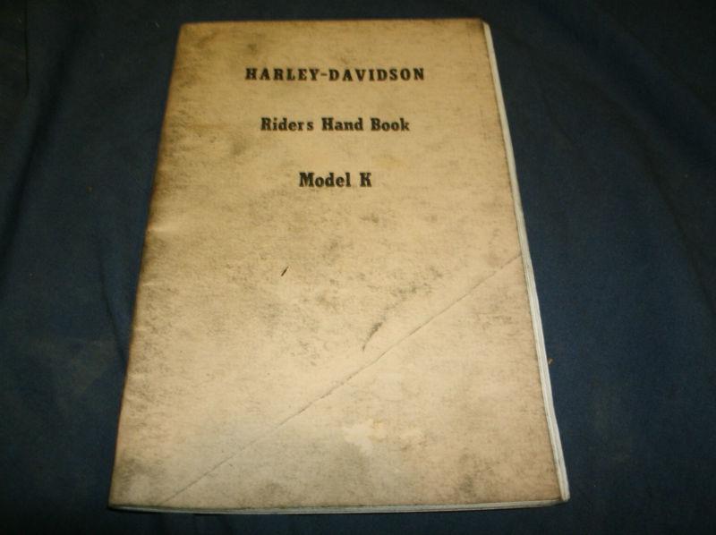 Harley davidson riders hand book model k