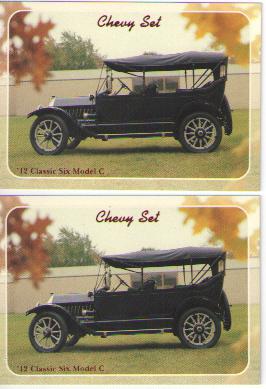 1912 chevy six model c baseball card sized cards - lot of 2 - must see !!