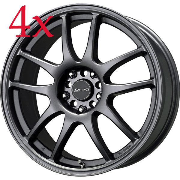 Drag wheels dr-31 16x7 5x100 5x114.3 charcoal gray rims mustang talon camry rx8 