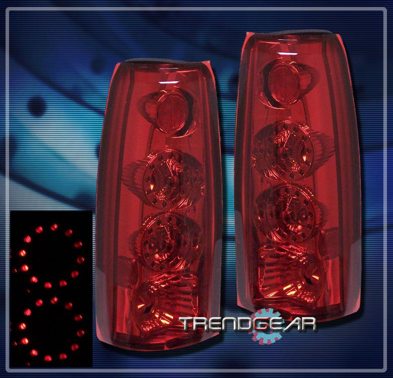 88-98 c/k c10 truck silverado blazer 94+ suburban tahoe led tail lights lamp red