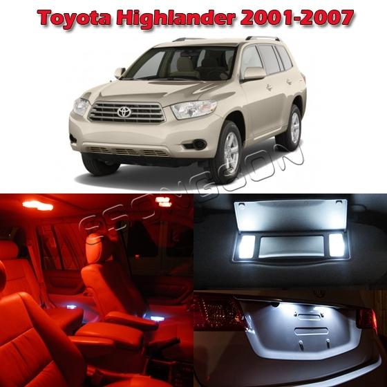 9 red dome cargo step license led light full set package for toyota highlander