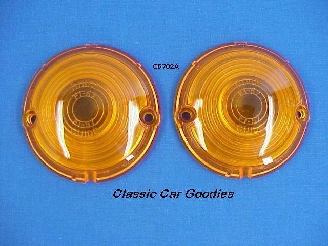 1957 chevy park light lenses. amber. brand new pair!
