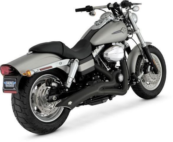 Vance & hines exhaust big radius 2-to-1 black for harley dyna