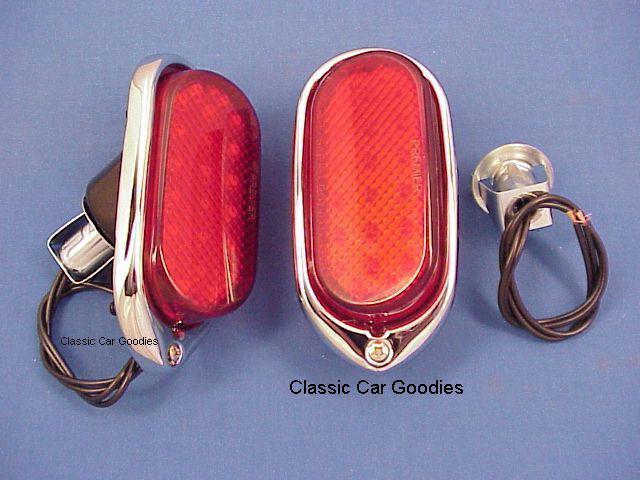 1940 chevy 22 led tail lights (2) chrome bezel blk body
