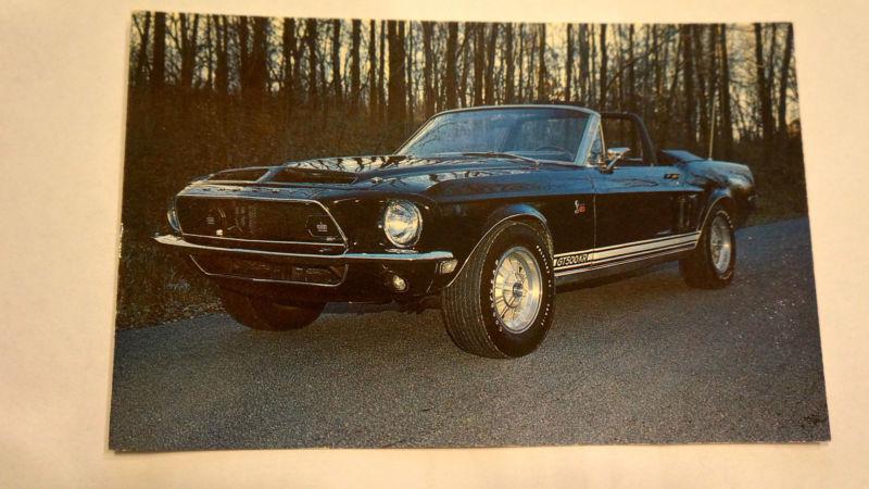 Vintage 1968 ford shelby mustang gt500kr convertible postcard