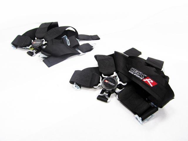 5 point 5pt seat belt seatbelt obx harness pair black 