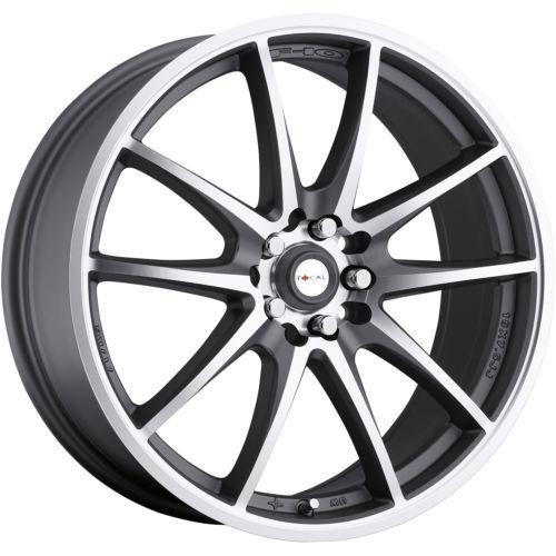 18x7.5 gray focal f-10 (177) wheels 5x110 5x115 +40 saturn ion redline relay